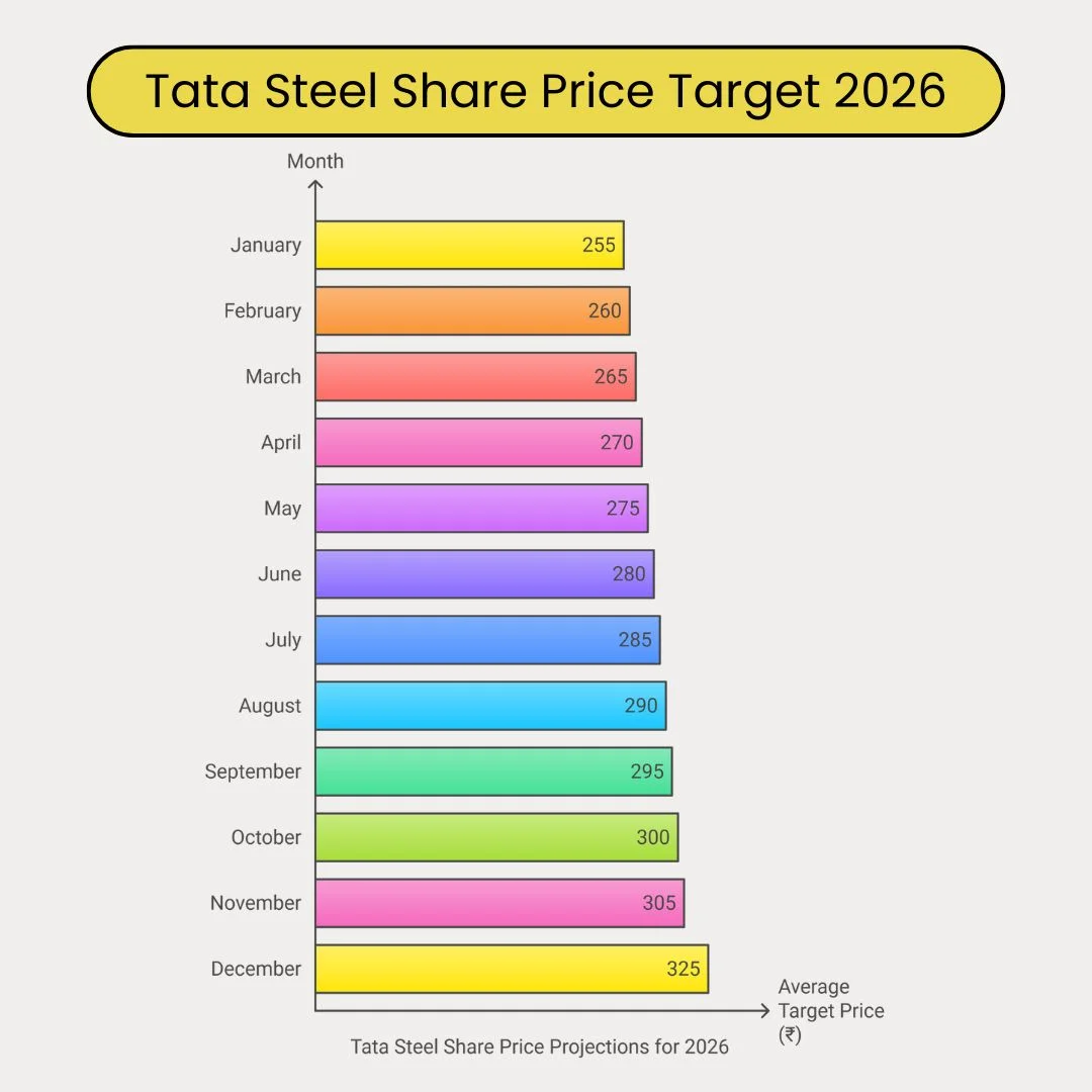 tata steel share price target 2026