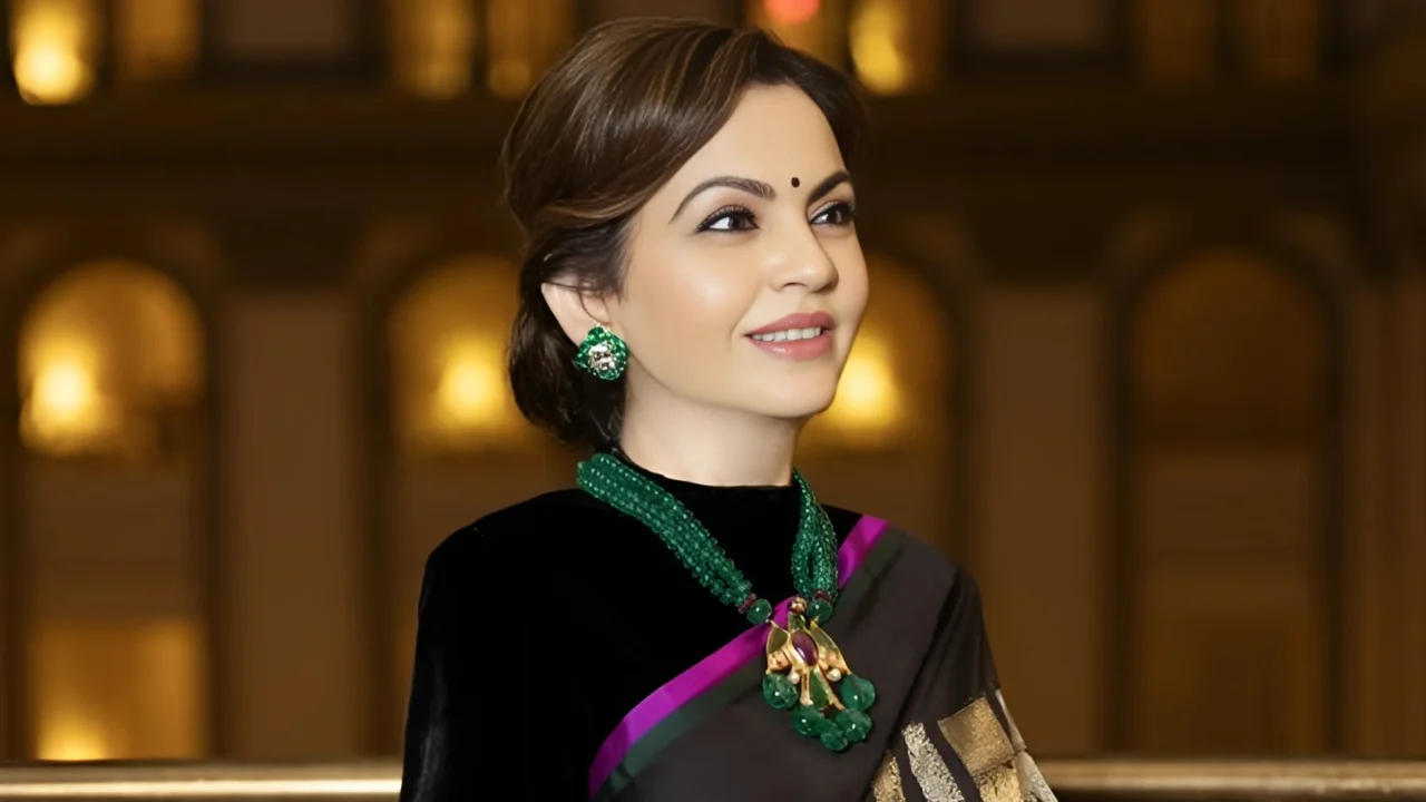 hand-painted nita ambani's saree